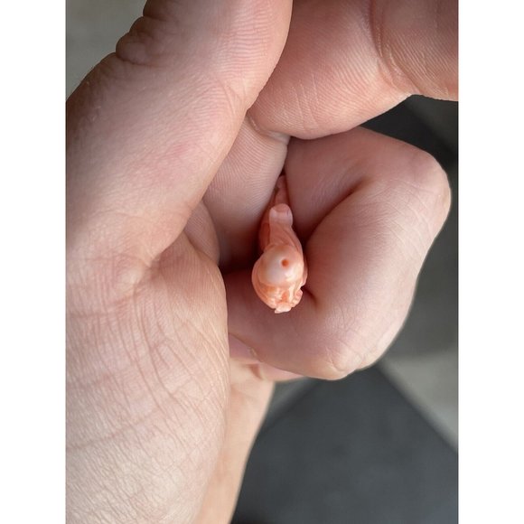 1 9/16" RARE Antique Chinese Hand Carved Coral God Shou Lao Immortal Asian Art - Picture 8 of 12